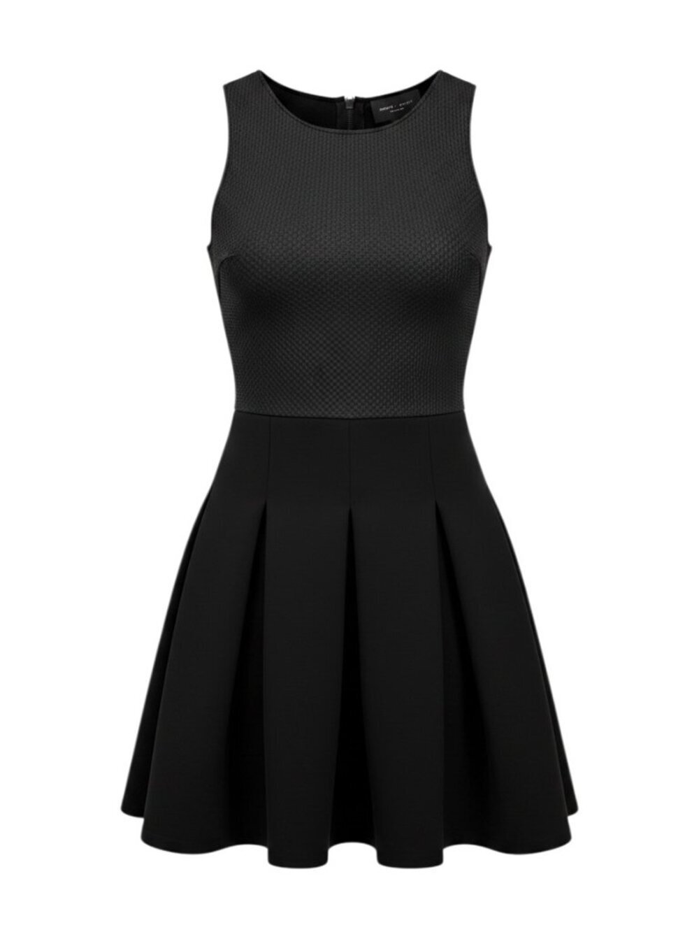 Romeo + Juliet Couture Faux Leather Mixed Media Pleated Mini Dress